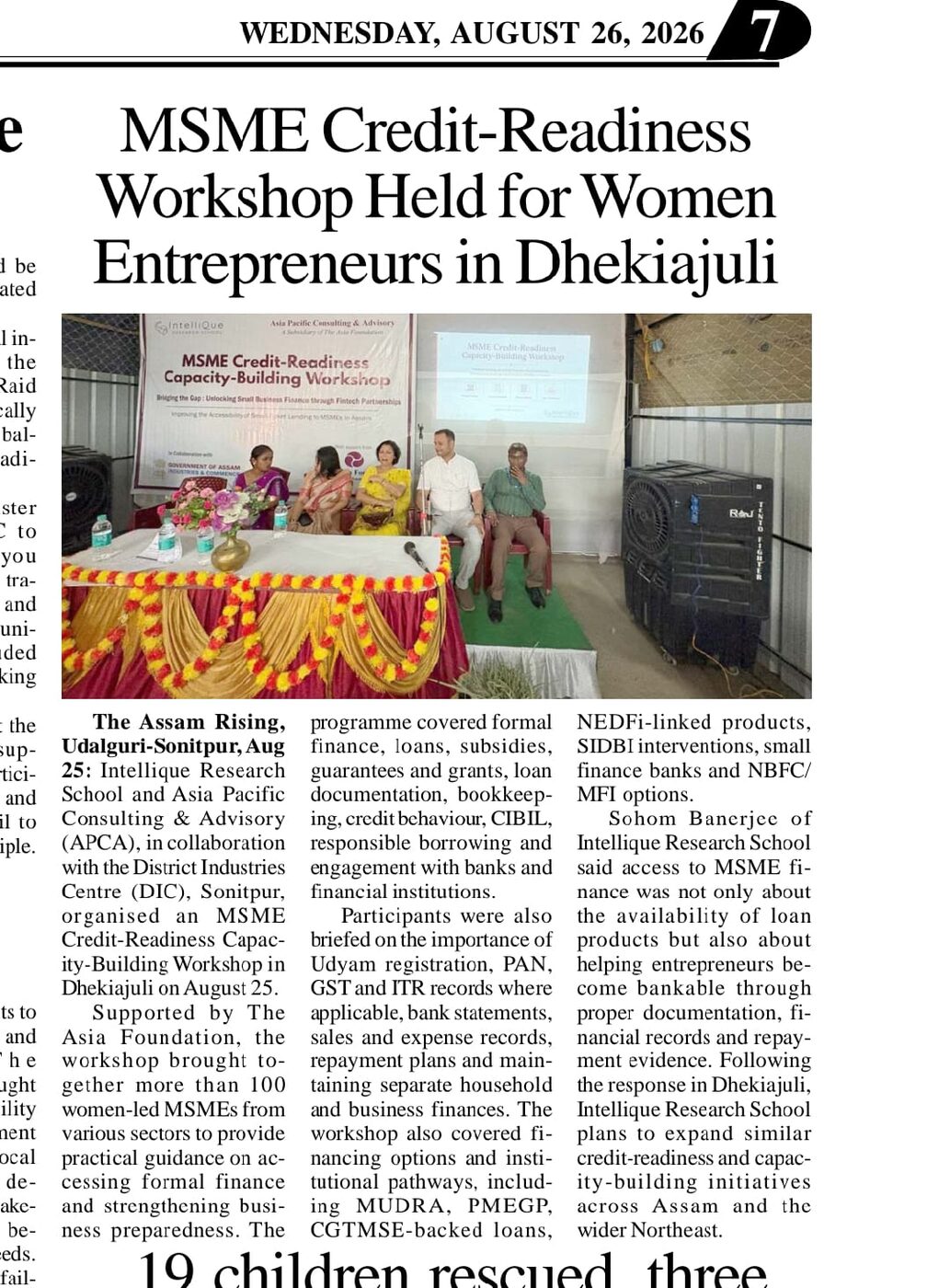 Press coverage: The Assam Rising, 26 August 2026